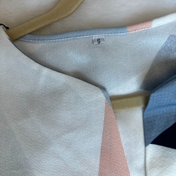 Multicolor Women's Geometric Summer Midi Dress Size Small - Picture 8 of 8